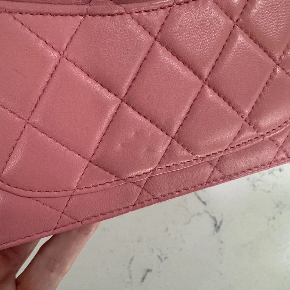 CHANEL Pink Quilted Wallet